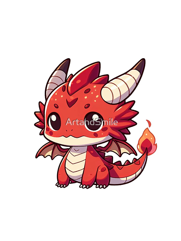 Cute kawaii red dragon by ArtandSmile T-Shirts, Hoodie, Sweatshirt | BlankRebels.com (Image 3)