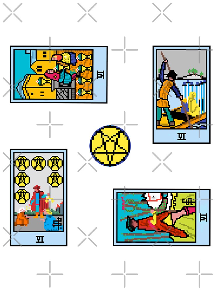 Pixel Waite Tarot Minor Arcana Sixes - 79th Sticker Pack and Magnets by Pixel Waite T-Shirts, Hoodie, Sweatshirt (Image 3)