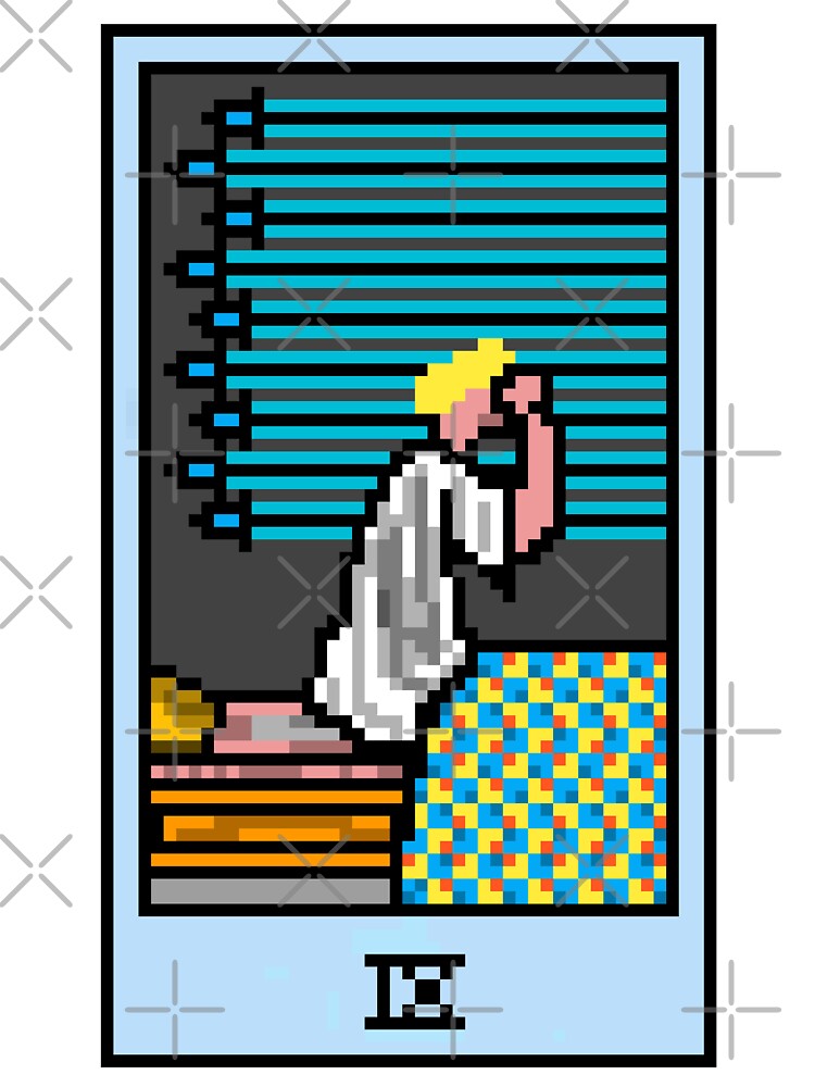 Wait Is This Pixel Art Tarot? White Minor Arcana 'Nine Swords' ( Stickers Other Accessories) T-Shirts, Hoodie, Sweatshirt