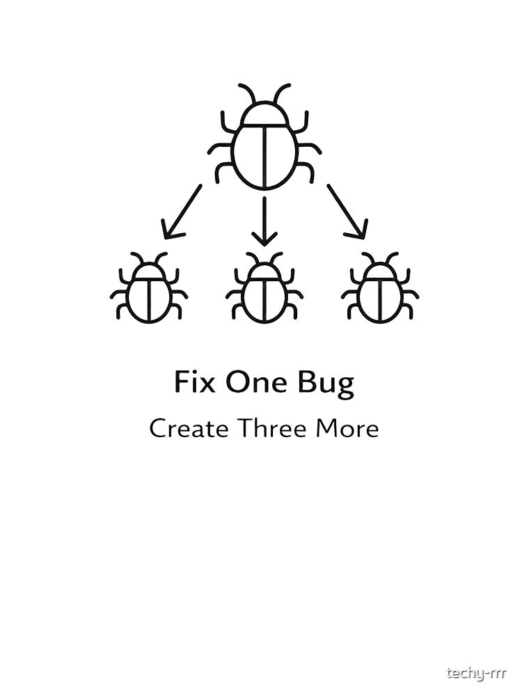 Fix One Bug Create Three More Developer Meme by techy-rrr T-Shirts, Hoodie, Sweatshirt | BlankRebels.com (Image 3)