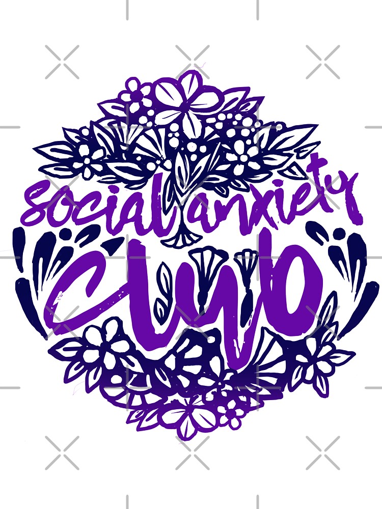 Social Anxiety Club Flower Style (deep blue and violet colors) by DarrriaDesign T-Shirts, Hoodie, Sweatshirt (Image 3)
