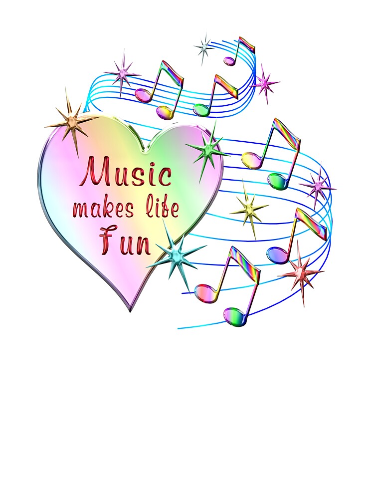 Music Makes Life Fun by CoolDoodles T-Shirts, Hoodie, Sweatshirt | BlankRebels.com (Image 3)