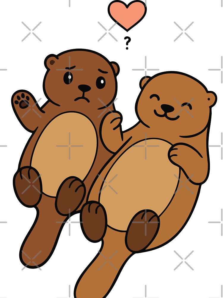 Cute Otter Couple in Love – Adorable Animal Illustration by graphicnew T-Shirts, Hoodie, Sweatshirt (Image 3)