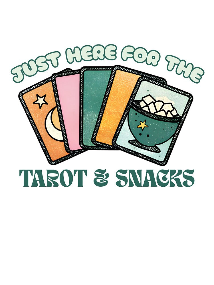 Just Here for the Tarot & Snacks by PettyPotion33 T-Shirts, Hoodie, Sweatshirt | BlankRebels.com (Image 3)
