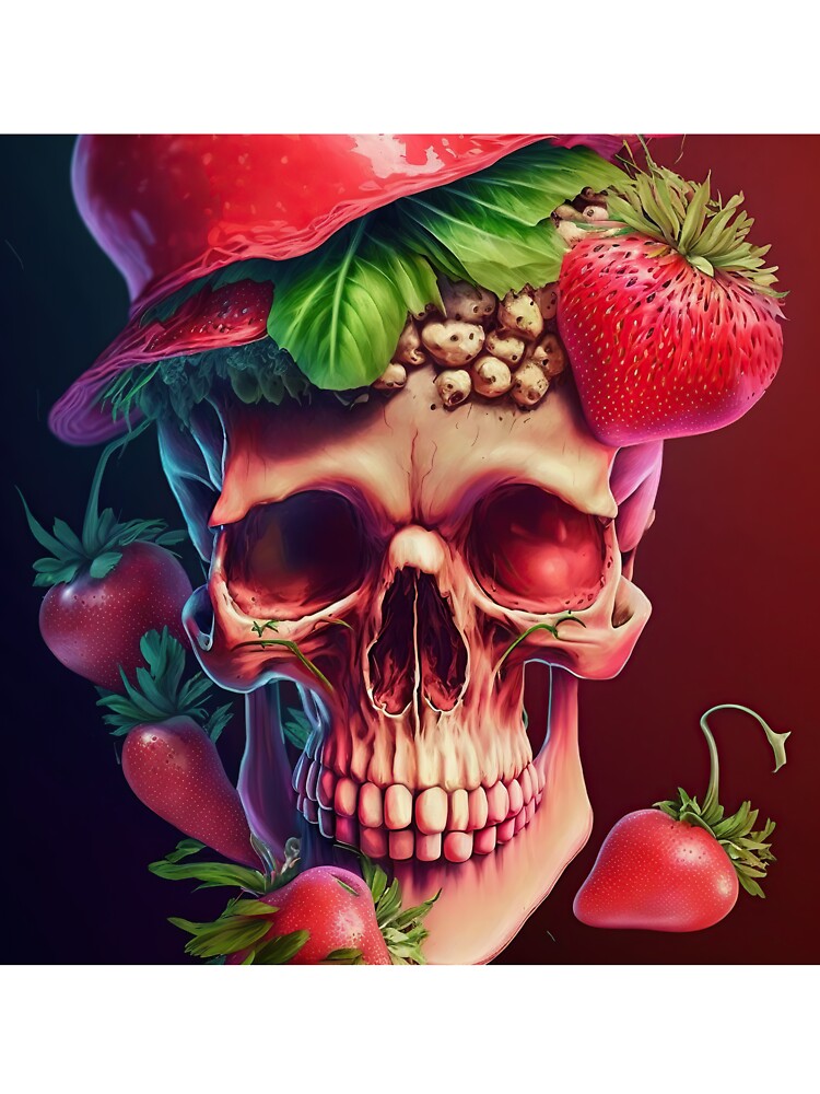 skull with strawberries by IA-Power T-Shirts, Hoodie, Sweatshirt | BlankRebels.com (Image 3)