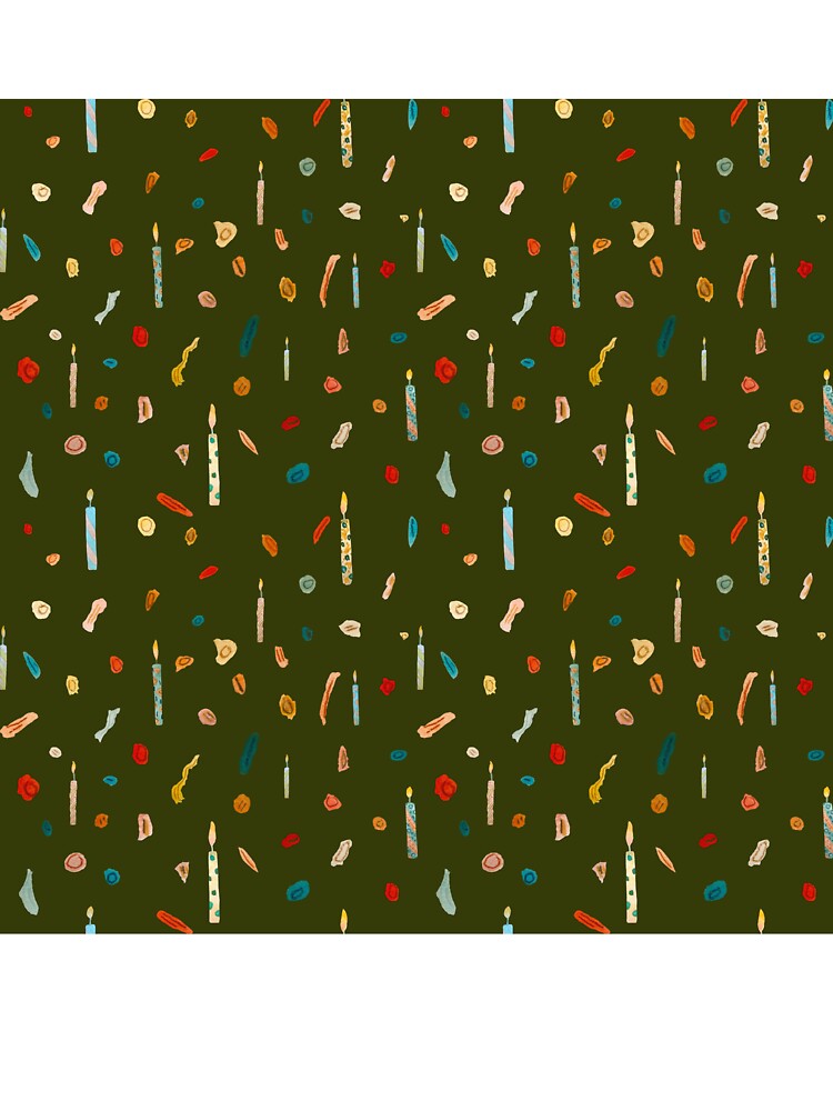 Confetti candle birthday cute pattern a watercolor green by Yana Mustafina | Boho Soulful Designs T-Shirts,... (Image 3)