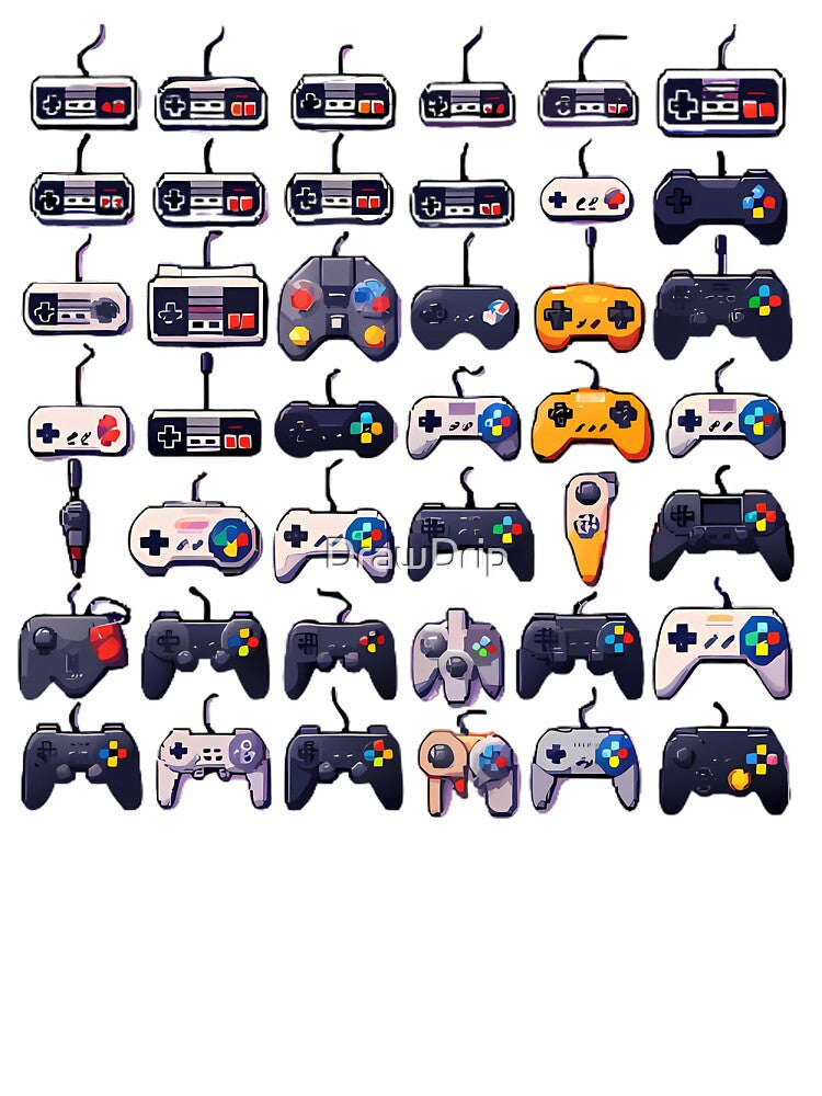 Gaming Controller Evolution Retro Timeline History Art by DrawDrip T-Shirts, Hoodie, Sweatshirt | BlankRebels.com (Image 3)