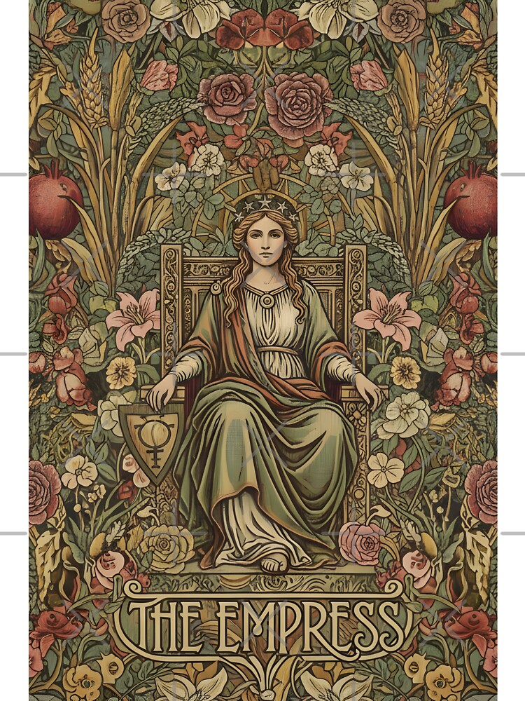 Empress Tarot Print | Art Nouveau Wall Art | Vintage Botanical Poster | Spiritual Boho Decor by apixelwall... (Image 3)