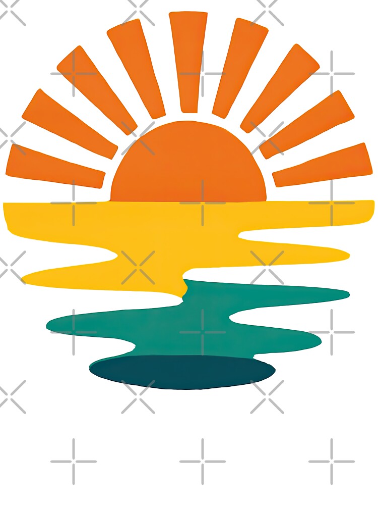 Retro Sunset Beach Minimalist Design by ArtfulWeave T-Shirts, Hoodie, Sweatshirt | BlankRebels.com (Image 3)