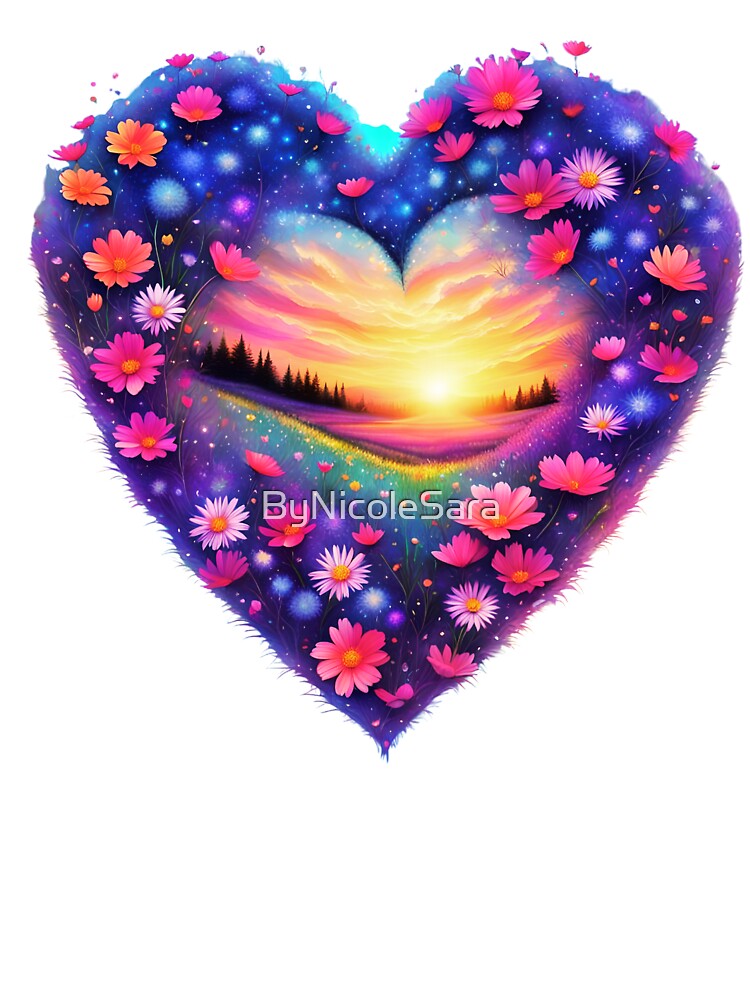 Summer Flower Heart Full of Sunset by ByNicoleSara T-Shirts, Hoodie, Sweatshirt | BlankRebels.com (Image 3)