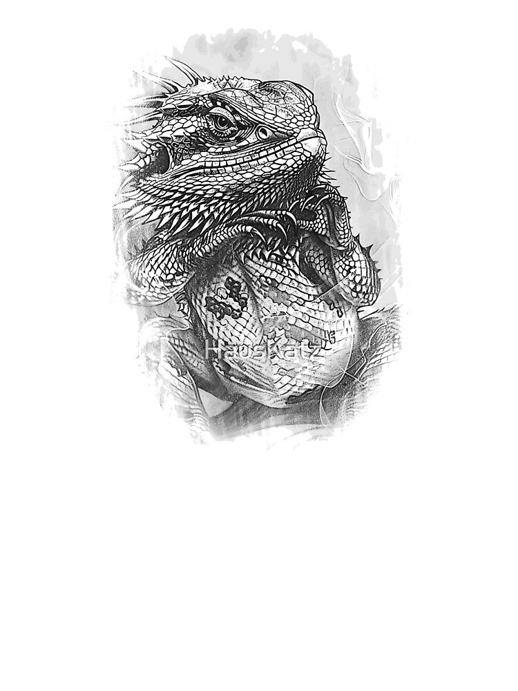 Back and White Bearded Dragon Portrait by HausKatz T-Shirts, Hoodie, Sweatshirt | BlankRebels.com (Image 3)