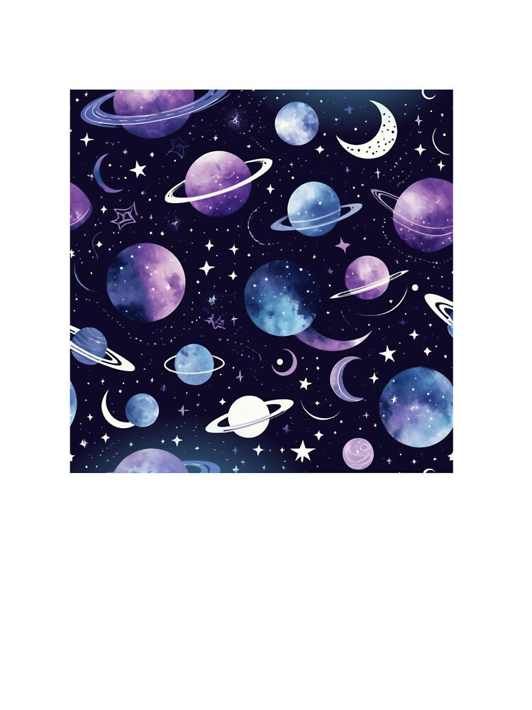 "Cosmic Galaxy Pattern | Purple and Blue Celestial Planets & Stars" by PRIME4YOU T-Shirts, Hoodie, Sweatshirt (Image 3)