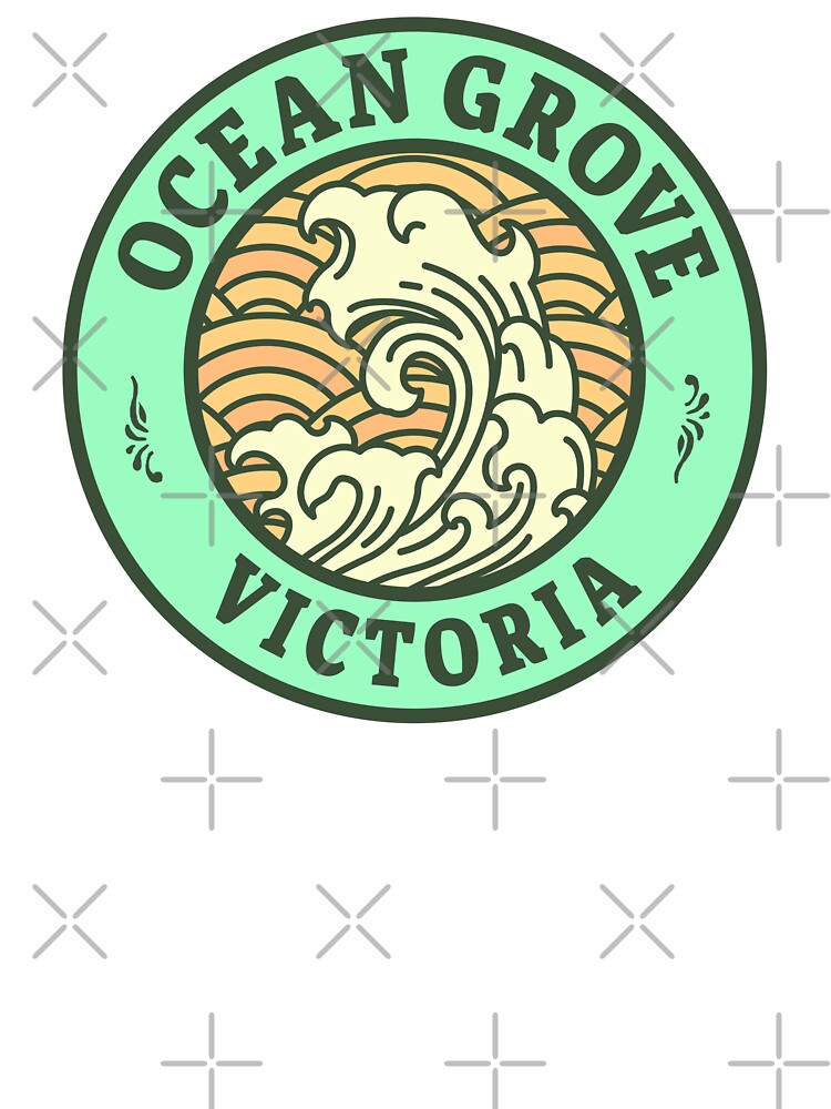 Ocean Grove Waves Retro Badge by modeoftravel T-Shirts, Hoodie, Sweatshirt | BlankRebels.com (Image 3)