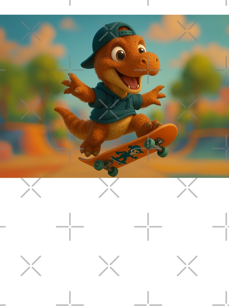 Skater Xenotarsosaurus Dinosaur by Sillytoe T-Shirts, Hoodie, Sweatshirt | BlankRebels.com (Image 3)