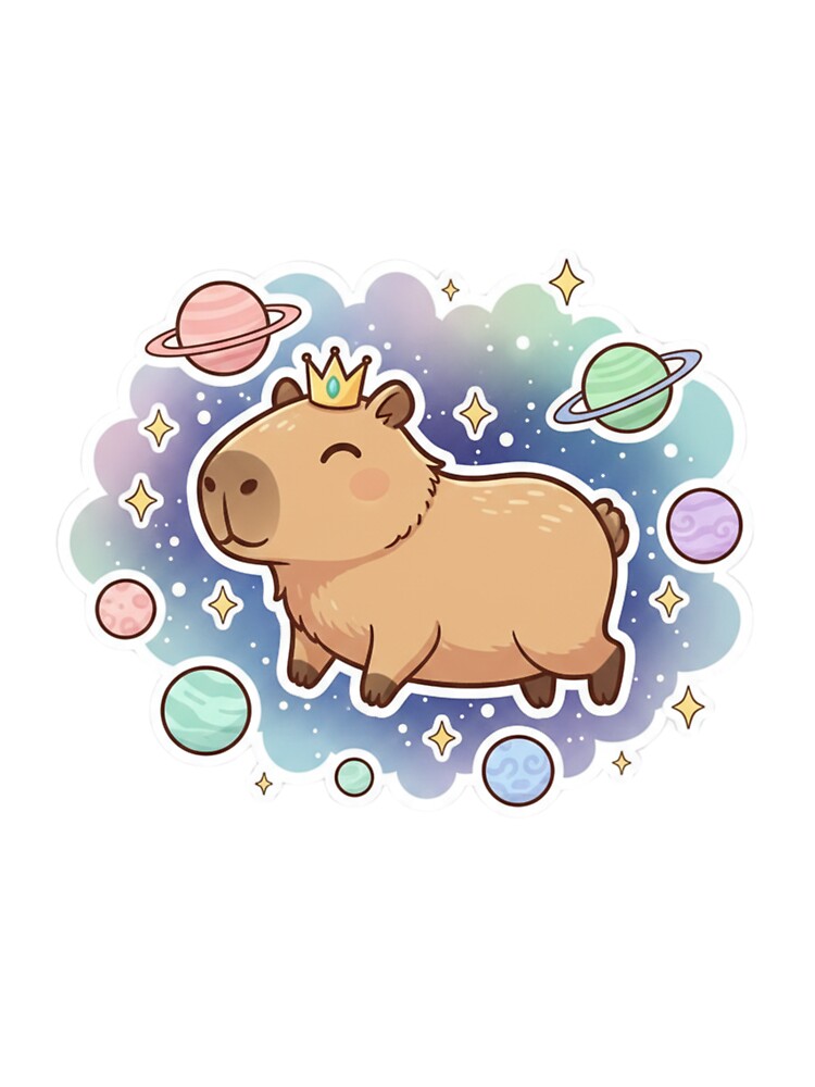 Capybara Floating in a Galaxy with Stars and Planets by CosmicCutouts T-Shirts, Hoodie, Sweatshirt (Image 3)