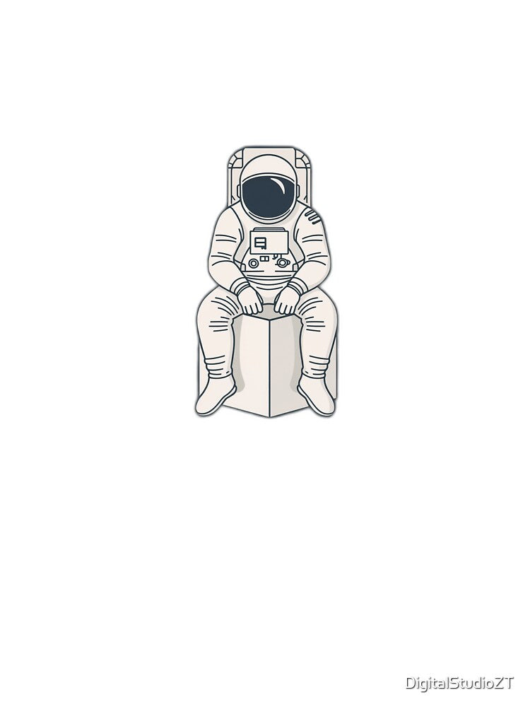 Minimal Astronaut Sitting Illustration Space Explorer by DigitalStudioZT T-Shirts, Hoodie, Sweatshirt (Image 3)