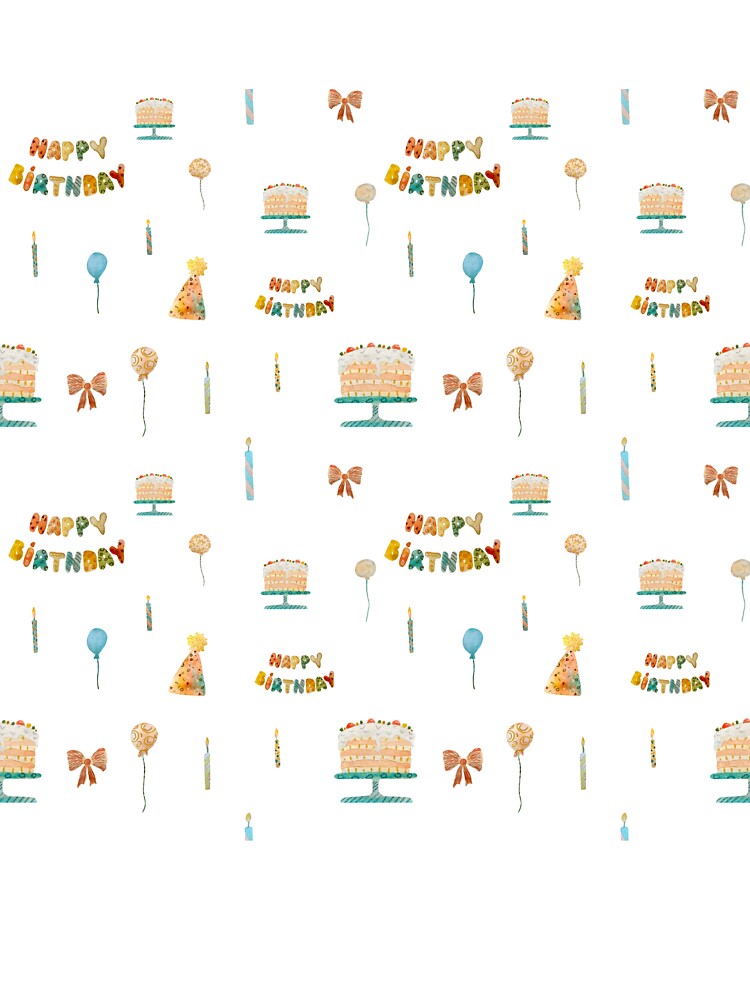 Party hat candle birthday bow pattern watercolor by Yana Mustafina | Boho Soulful Designs T-Shirts, Hoodie,... (Image 3)