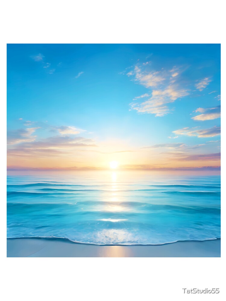 Clean and Blue Sky A Sunrise Over A Tranquil Ocean - 2 by TatStudio55 T-Shirts, Hoodie, Sweatshirt (Image 3)