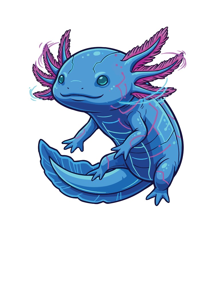 Electric Blue – Cyberpunk Style Axolotl by Petzzz T-Shirts, Hoodie, Sweatshirt | BlankRebels.com (Image 3)