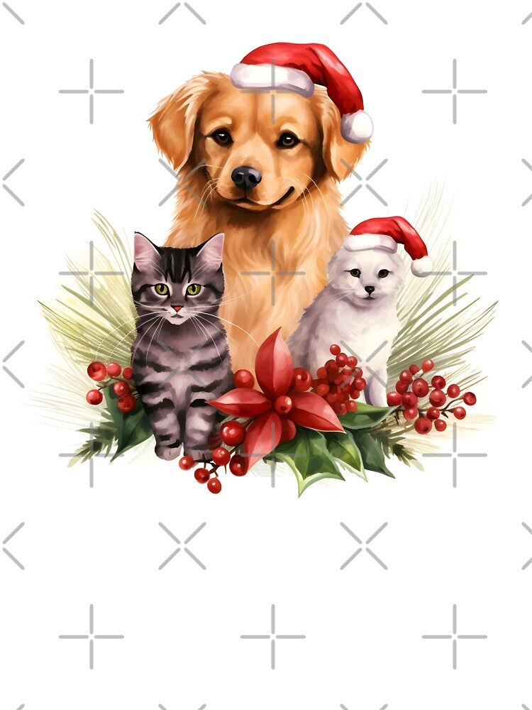 adorable dog and cat christmas holiday print by dcrc T-Shirts, Hoodie, Sweatshirt | BlankRebels.com (Image 3)