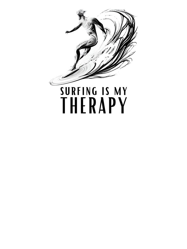 Surfing is My Therapy - Line Art Surfer by ShadowAndSlate T-Shirts, Hoodie, Sweatshirt | BlankRebels.com (Image 3)