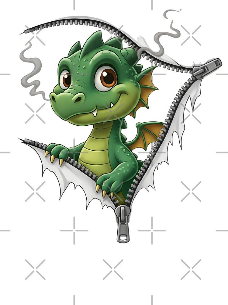 Cute Dragon Zipper Peek Cartoon Illustration by aaljone007 T-Shirts, Hoodie, Sweatshirt | BlankRebels.com (Image 3)