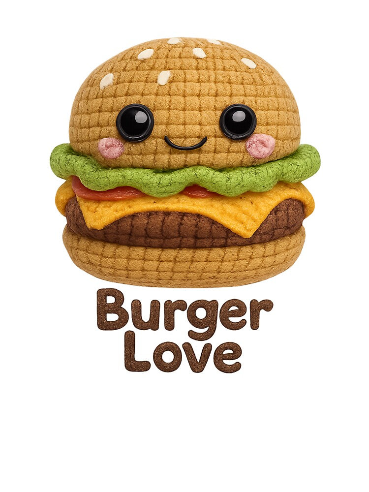 Happy Burger – Cute Kawaii Amigurumi Crochet Burger by Tiny Stitch World T-Shirts, Hoodie, Sweatshirt (Image 3)