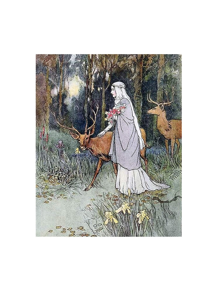 Aesthetic Young Girl with Deer by Eva Vincent T-Shirts, Hoodie, Sweatshirt | BlankRebels.com (Image 3)