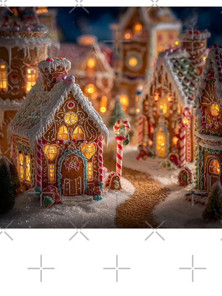 Enchanted holiday gingerbread village at night by dcrc