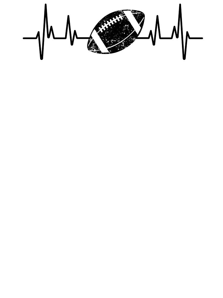 American Football Heartbeat Line | Black Minimalist EKG Football Design by Corvotypus T-Shirts, Hoodie, Sweatshirt (Image 3)