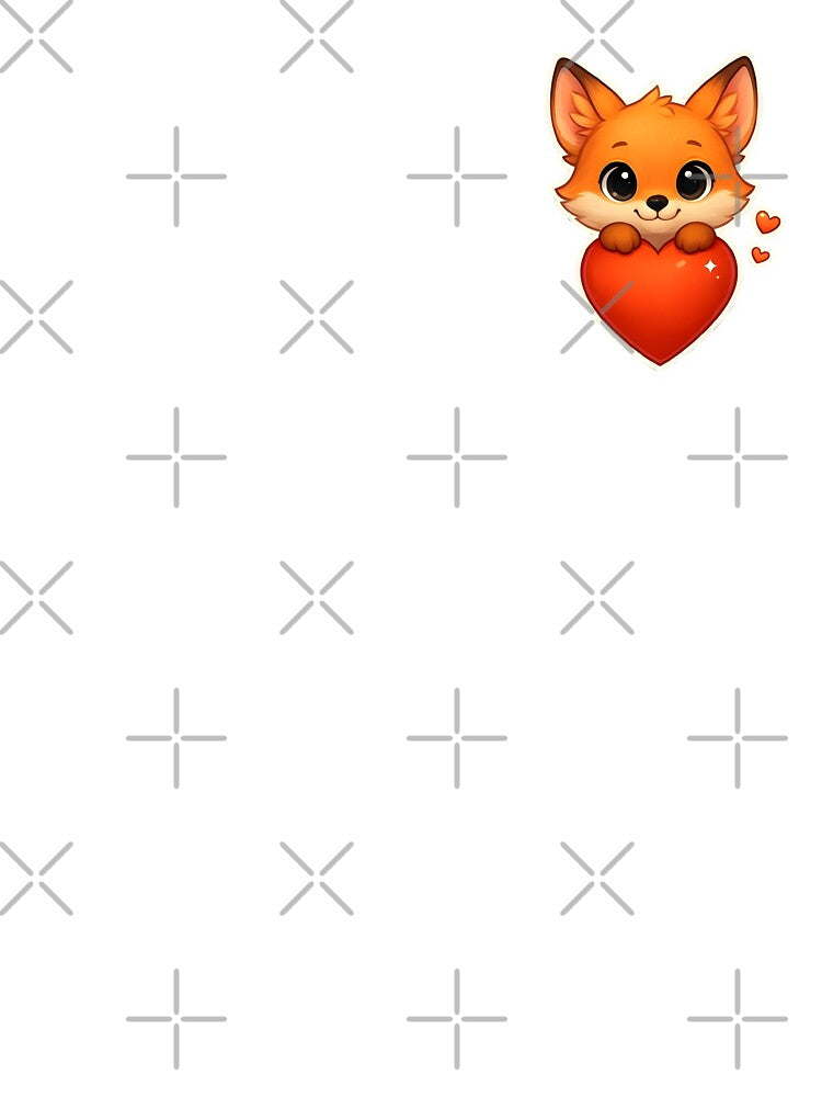 Cute little fox behind the red heart by Boardgameo T-Shirts, Hoodie, Sweatshirt | BlankRebels.com (Image 3)