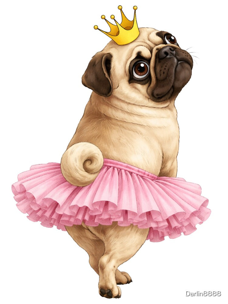 Pug Ballerina Princess – Cute Funny Pug Illustration T-Shirts, Hoodie, Sweatshirt