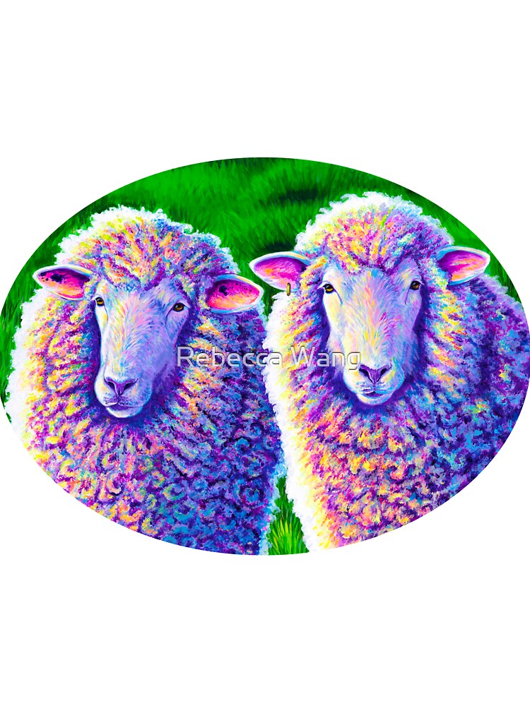 Colorful Sheep Portrait - Charlie and Curtis by Rebecca Wang T-Shirts, Hoodie, Sweatshirt | BlankRebels.com (Image 3)