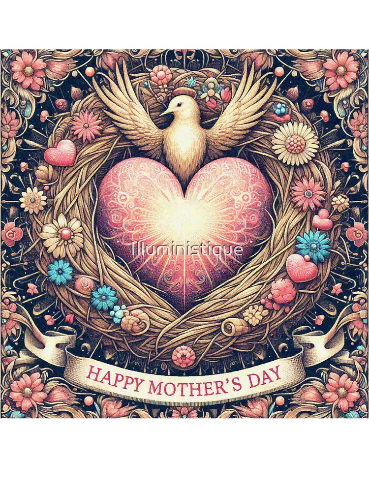 Mother Bird Heart Nest Mothers Day by Illuministique T-Shirts, Hoodie, Sweatshirt | BlankRebels.com (Image 3)