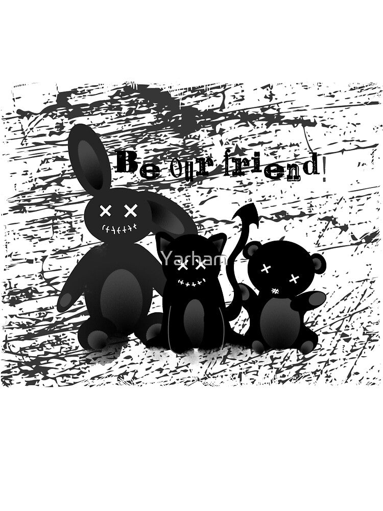Little Devils Goth Plushies Tee, Black and white shirt, Occult Graphic Design, Custom Grunge top, Dark... (Image 3)