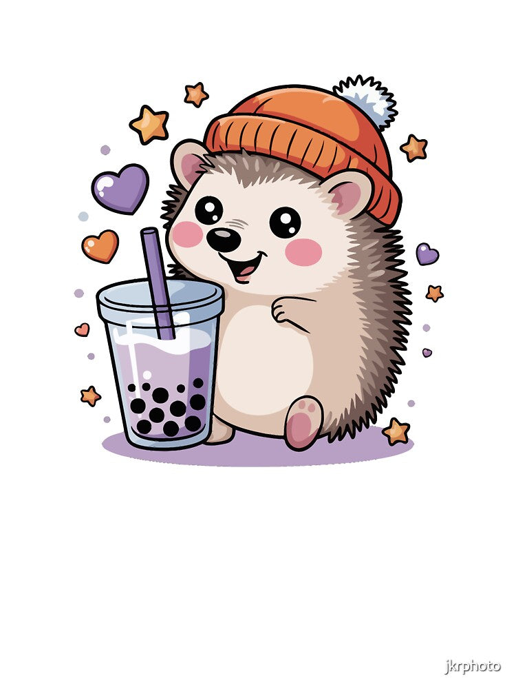 cute hedgehog with bubble tea by jkrphoto T-Shirts, Hoodie, Sweatshirt | BlankRebels.com (Image 3)