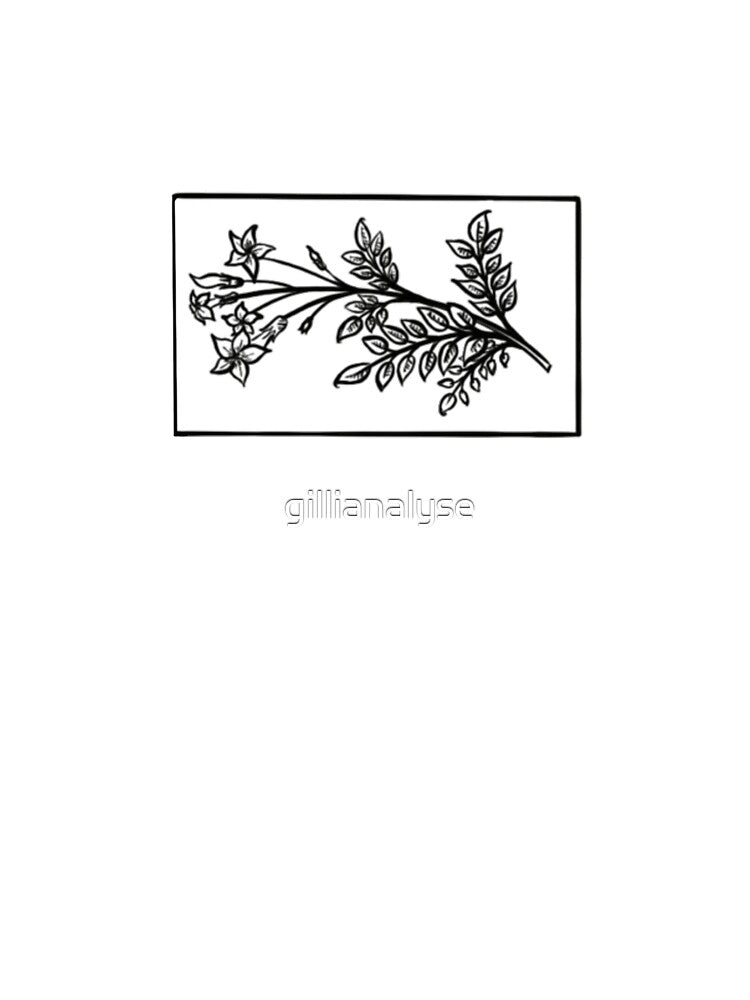 Jasmine Sprig Stamp Design - Black by gillianalyse T-Shirts, Hoodie, Sweatshirt | BlankRebels.com (Image 3)