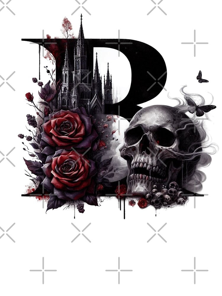 Gothic Halloween Skull and Roses B by CultDigHoriz T-Shirts, Hoodie, Sweatshirt | BlankRebels.com (Image 3)
