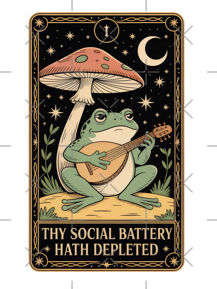 Thy Social Battery Depleted Frog Tarot Card Art by Aesthetic Art T-Shirts, Hoodie, Sweatshirt | BlankRebels.com (Image 3)
