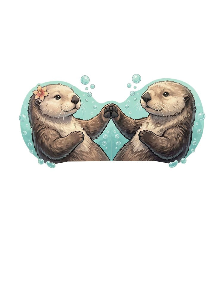 Partners In Time - Otter Holding Hands Matching by Petzzz T-Shirts, Hoodie, Sweatshirt | BlankRebels.com (Image 3)