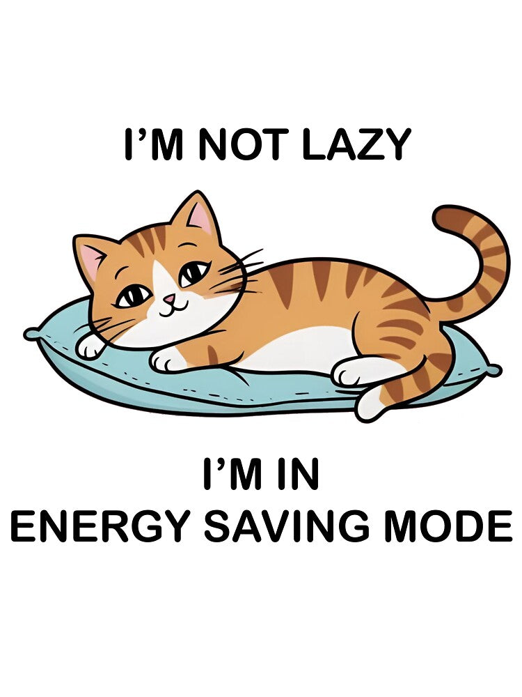 Energy Saving Cat Lover Design - Lazy Funny Cat by ZepGiftShop T-Shirts, Hoodie, Sweatshirt | BlankRebels.com (Image 3)