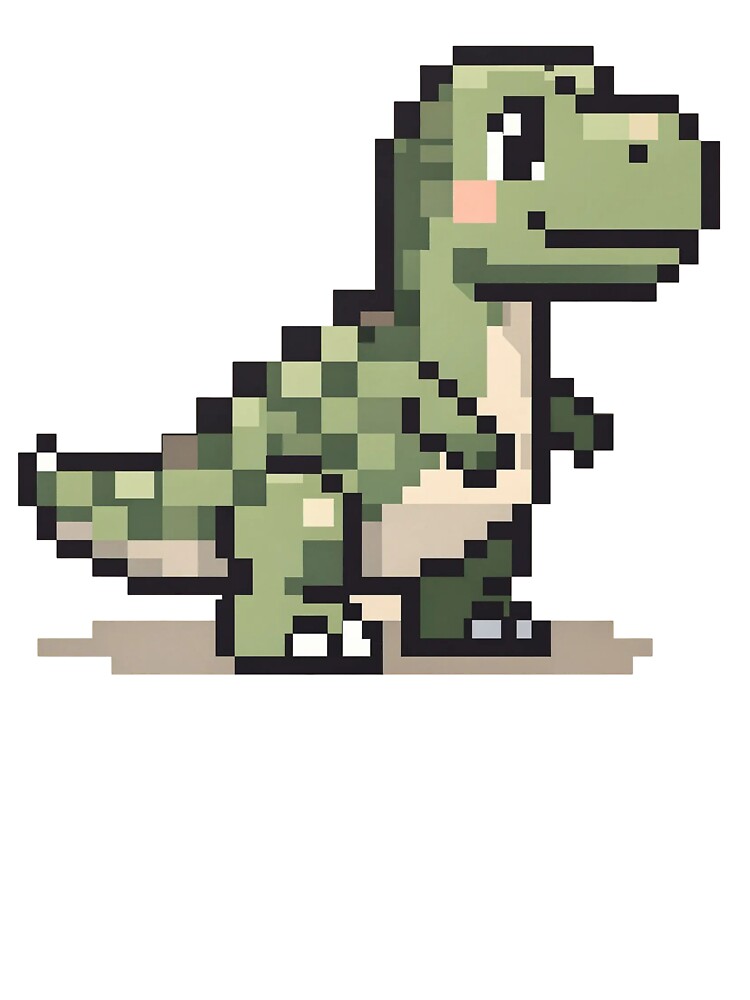 Cute Pixel Dinosaur – Retro 8-Bit Dino Pixel Art by onlin3boutiqu3 T-Shirts, Hoodie, Sweatshirt | BlankRebels.com (Image 3)