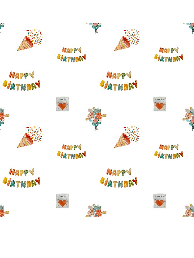 Birthday confetti sketch cute pattern a watercolor by Yana Mustafina | Boho Soulful Designs T-Shirts, Hoodie,... (Image 3)