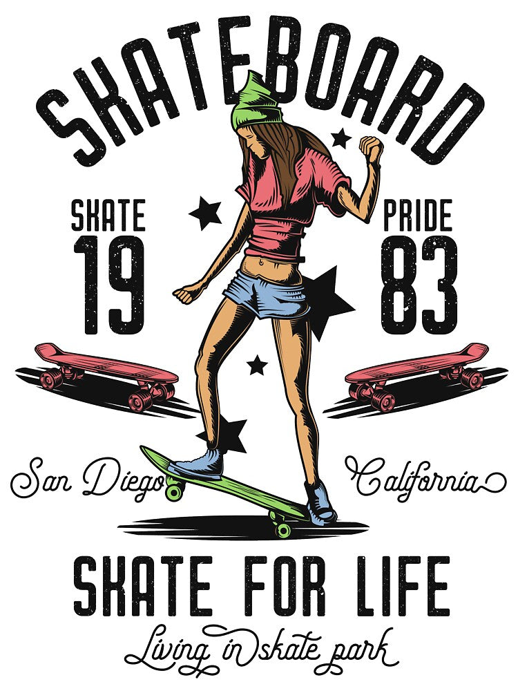 Skateboard girl skate for life t-shirt by ougraz24 Hoodie, Sweatshirt | BlankRebels.com (Image 3)
