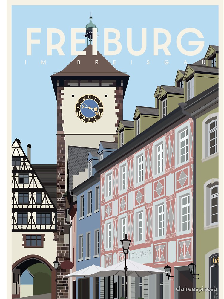 Freiburg im Breisgau Travel Poster by claireespinosa T-Shirts, Hoodie, Sweatshirt | BlankRebels.com (Image 3)