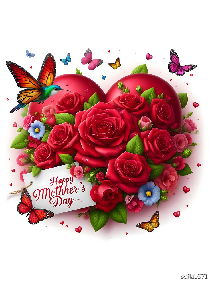 Heart for Mother's Day 2024 with 3D Roses by sofia1971 T-Shirts, Hoodie, Sweatshirt | BlankRebels.com (Image 3)