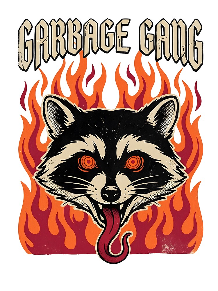 Garbage Gang Raccoon – Feral Trash Panda Flame Graphic with Chaotic Attitude by GiftsCreek T-Shirts, Hoodie,... (Image 3)