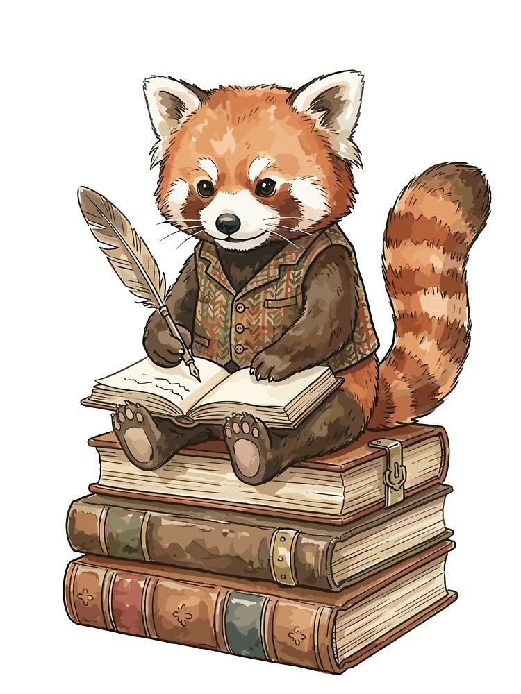 Light Academia: Literary Red Panda T-Shirts, Hoodie, Sweatshirt