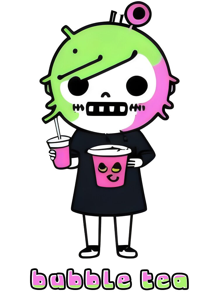 Zombie Bubble Tea Lover – Fun Kawaii Matcha and Boba Art Print by Prime-Studio T-Shirts, Hoodie, Sweatshirt (Image 3)