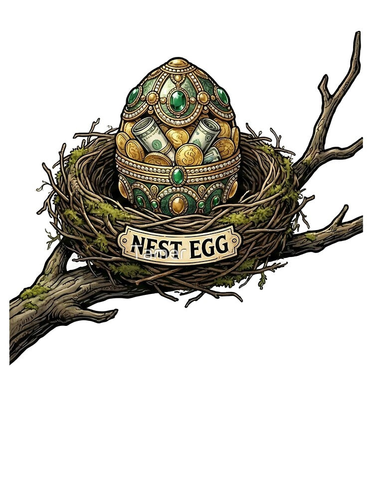 Jeweled Nest Egg - Clever Money Pun & Wealth Illustration by Tamer ⭐⭐⭐⭐⭐ T-Shirts, Hoodie, Sweatshirt (Image 3)